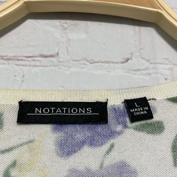 Notations floral scoop neck cardigan - Picture 5 of 7